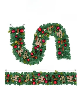 Guide des tailles détaillé de la guirlande de Noël en PVC 184cm avec des pommes de pin
