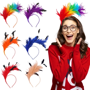 Serre-tête fascinateur en plumes arc-en-ciel pour fêtes festives et carnavals variés