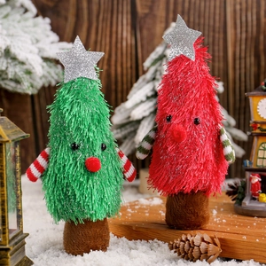 Poupée en peluche en forme de sapin de Noël avec ornements festifs pour décoration