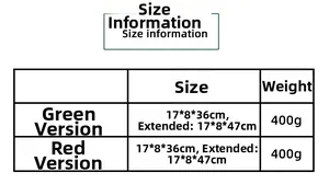 Tableau des tailles pour poupées de Noël télescopiques avec dimensions et poids de 400g