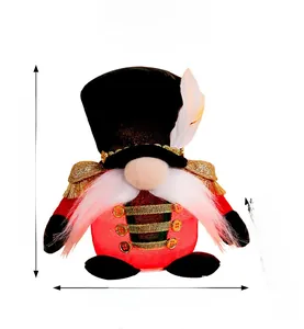 Detail view of gnome soldier doll with height 16.5cm and width 12cm dimensions