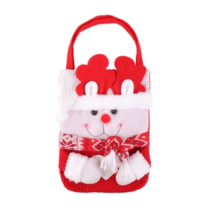 Sac cadeau de Noël en tricot avec bois de renne pour bonbons et décorations festives