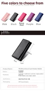 Détails d'un portefeuille en cuir rose avec emplacements pour cartes et compartiments