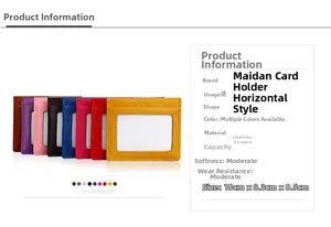 Spécifications de taille détaillées pour porte-cartes RFID en cuir véritable en 8 couleurs