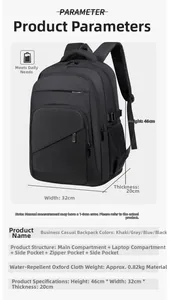 Waterproof oxford fabric backpack dimensions diagram 46x32x20cm for business travel