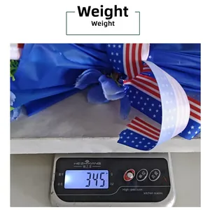 Close-up of patriotic umbrella decor weighing 345g with American flag ribbon detail