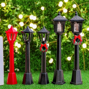 Farolas en miniatura vintage para decoración navideña DIY y escenas de jardines