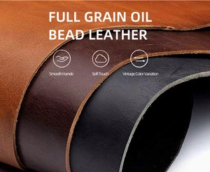 Three colors of premium full grain oil bead leather for folding knife sheaths