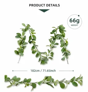 Λεπτομέρεια τεχνητής γιρλάντας 182cm με διαστάσεις μήκους και βάρος 66 γραμμαρίων