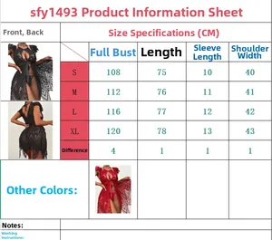 Tableau des tailles pour lingerie en dentelle avec mesures du buste et de la longueur