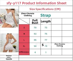 Guide des tailles détaillé pour robe lingerie fleurie avec dentelle du S au XL