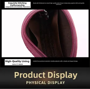 Detail of genuine leather mini purse with heavy-duty six-strand nylon stitching and inner pockets