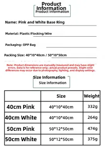 Größentabelle für Kirschblütenkränze in Pink und Weiß mit 40 cm und 50 cm Durchmesser