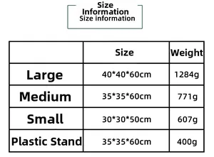 Size information chart for pink flocked Christmas tree detailing dimensions and weight
