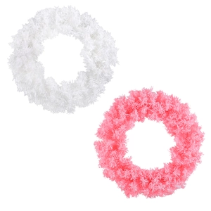 Deko-Kranz Set in Rosa und Weiß für Frühling und Wanddekoration an Türen und Fenstern