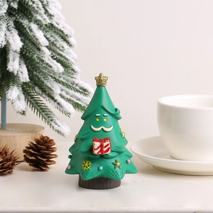 Creativo Natale Resina Babbo Natale Albero Statuina Cartone Animato Albero di Natale Ornamento da Tavolo Decorazione Atmosfera Regalo