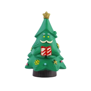 Creativa statuetta albero di Natale in resina con barba di Babbo Natale e stella d'oro