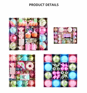 Details zum Macaron Weihnachtsbaumschmuck Set mit Süßigkeiten, Donuts und bunten Kugeln