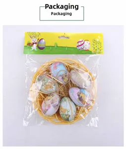 Emballage de set d'œufs de Pâques aux motifs floraux vintage dans un petit panier tressé