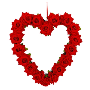 Artificial red rose heart wreath for Valentine's Day party and wedding wall decoration