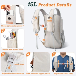 Leichter faltbarer 15L Outdoor-Sportrucksack mit Multi-Taschen-Westendesign