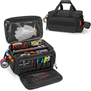 Portable heavy duty oxford cloth tool bag with large capacity and multi-pocket organizer
