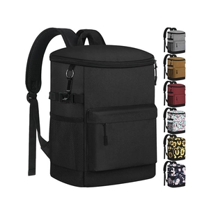 Detail of insulated cooler backpack with breathable mesh straps and color variants
