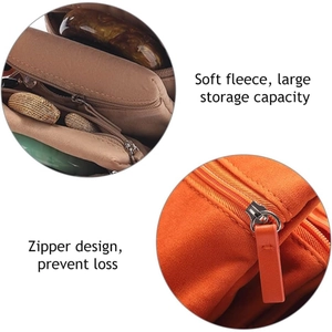 Portable soft suede jewelry storage pouch with multiple zipper compartments for protection