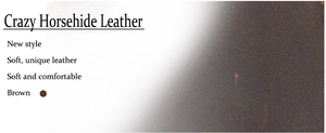 Detail showing the vintage texture of soft dark brown crazy horse leather for men wallets