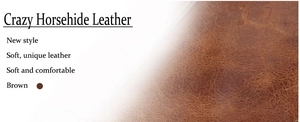 Makro-Detail von braunem Crazy-Horse-Leder zeigt weiche Textur und Maserung