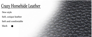 Makro-Detail von schwarzem Crazy-Horse-Leder mit weicher, natürlicher Narbenstruktur
