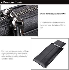 Detail of crazy horse leather RFID wallet with metal zipper and multi-card slot pull-out