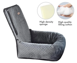 Detail of high density sponge and quality filling cotton in quilted car pet seat