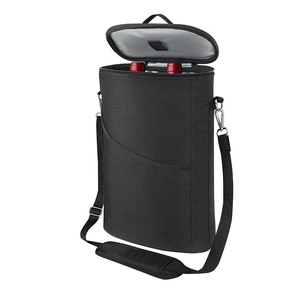 Insulated Wine Cooler Bag Leakproof Padded Polyester Portable Tote With Adjustable Shoulder Strap For Travel Picnic Outdoor