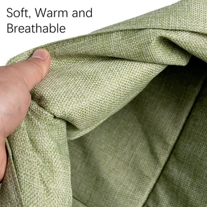 Macro-opname van groen kattenbed in bladvorm met duurzame geweven textuur en zachte voering