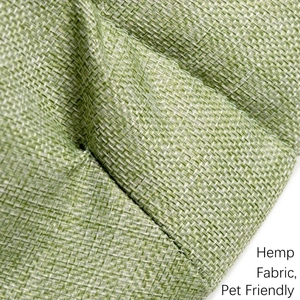 Bladvormige warme kattenmand van groene hennepstof met zachte textuur