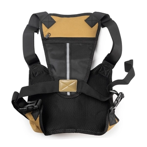 Tactical chest bag vest with reflective strips and breathable mesh in black and khaki