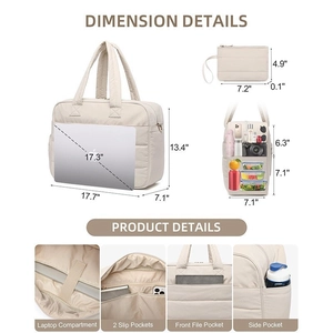 Set borsa trapuntata 2-in-1 per laptop con scomparti interni e dettagli dimensioni