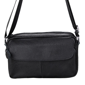 Women Genuine Cowhide Leather Shoulder Bag Litchi Grain Crossbody Satchel Bag Casual Travel Messenger Bag Multi Pocket