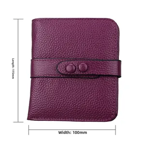 Portacarte RFID in pelle viola con texture martellata, 115 mm x 100 mm