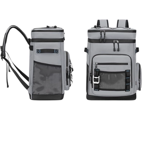 Mochila térmica gris ligera para senderismo y picnics al aire libre de gran capacidad