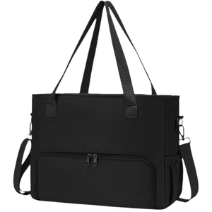 Isolierte schwarze Lunchtasche mit Doppelgriffen und verstellbarem Schultergurt zum Campen