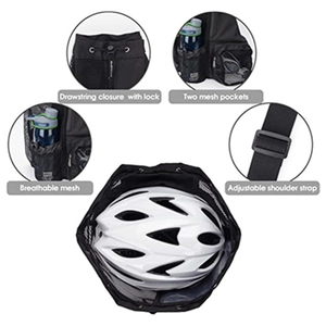 Mesh drawstring sports backpack with large capacity, secure closure and side water bottle pockets