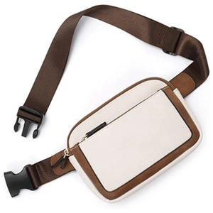 Women Waist Bag Fanny Pack PU Leather Multi Zipper Pockets Adjustable Strap Casual Crossbody Chest Bag For Travel Sport