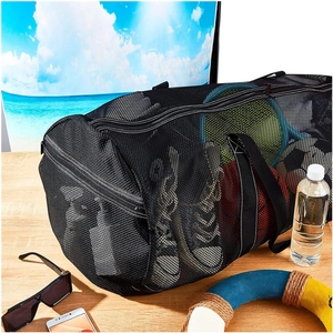 Große schwarze Netz-Tauchtasche für Schnorchelausrüstung mit atmungsaktivem Design