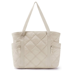 Sac Fourre-tout Rembourré En Nylon Imperméable À Grande Capacité Avec Compartiment Pour Ordinateur Portable Pour Femmes Voyage Travail