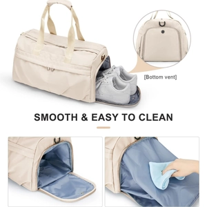 Waterproof fitness travel bag with shoe compartment and breathable bottom vent