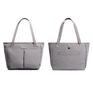Waterproof grey nylon tote bag for 15 inch laptop with multiple functional pockets