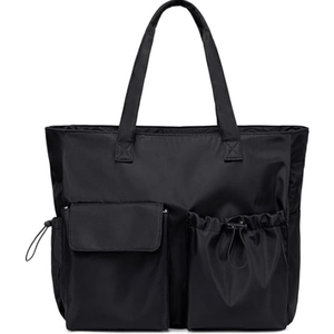 Waterproof Beach Tote Bag Large Capacity Polyester Travel Shoulder Bag With Multi Pockets Luggage Strap And Pouch