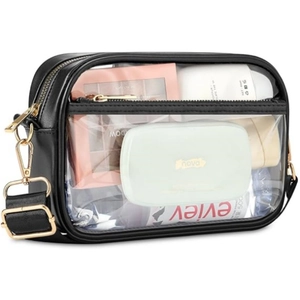 Clear Crossbody Bag Transparent PVC Waterproof Stadium Approved Concert Purse With Adjustable Removable Strap Fashion For Women